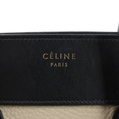Celine Luggage Mini Sac à main en cuir tricolore Bleu x Beige x Noir
