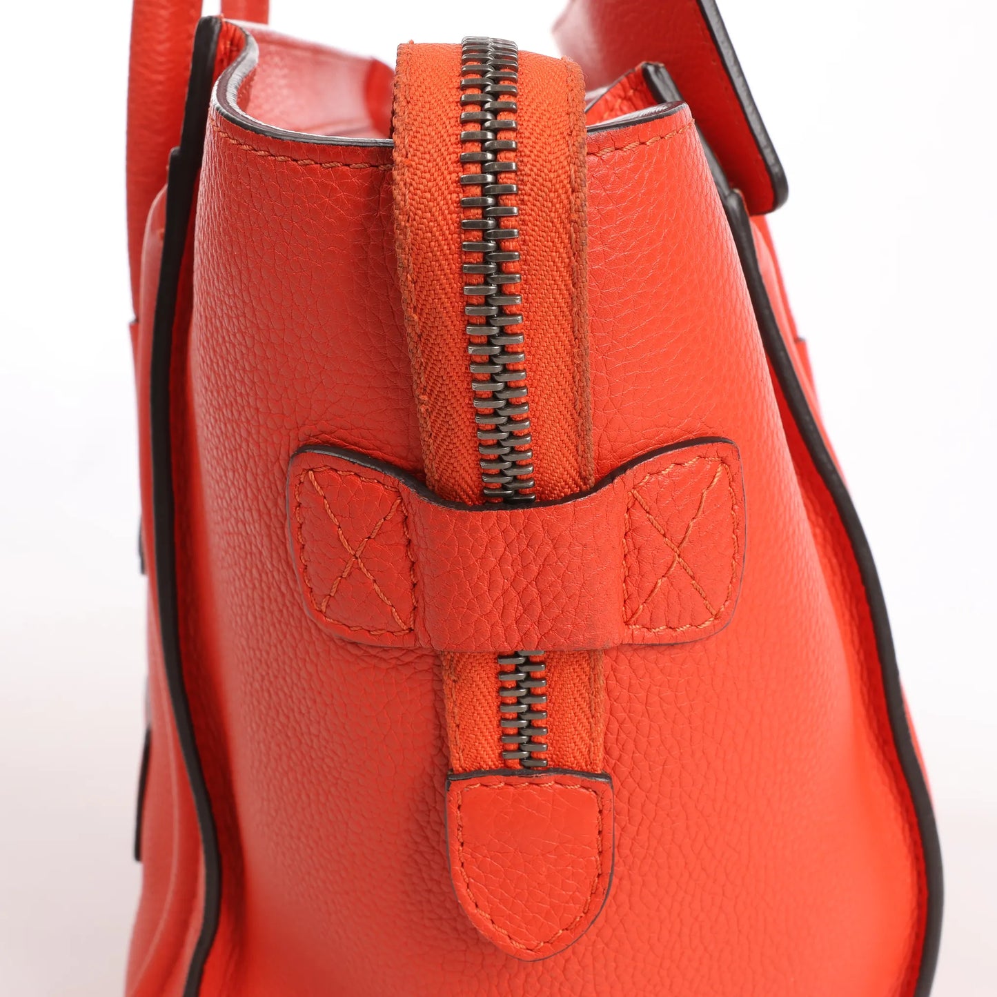 Celine Luggage Mini Leather Handbag in Orange