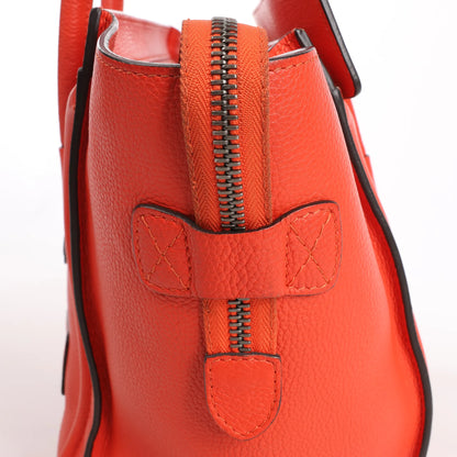 Celine Luggage Mini Leather Handbag in Orange