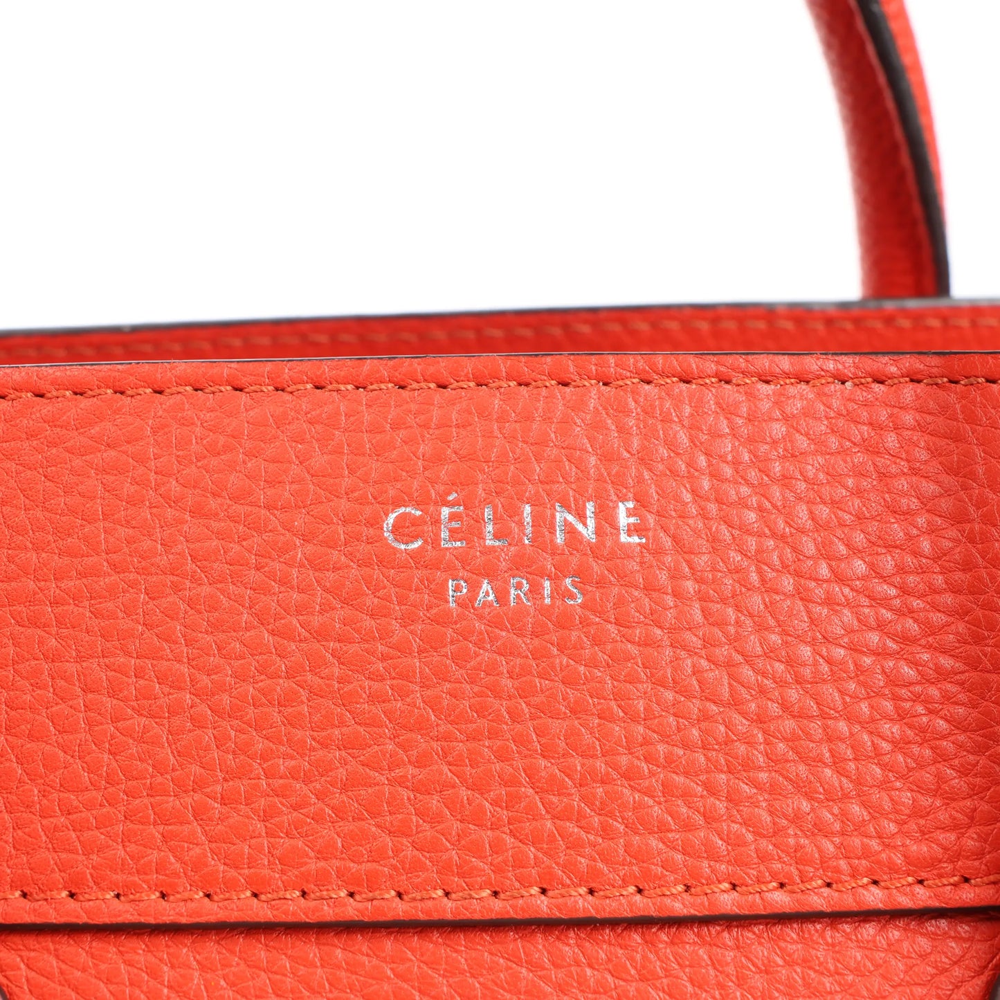 Celine Luggage Mini Leather Handbag in Orange