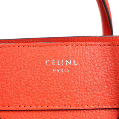 Celine Luggage Mini Leather Handbag in Orange