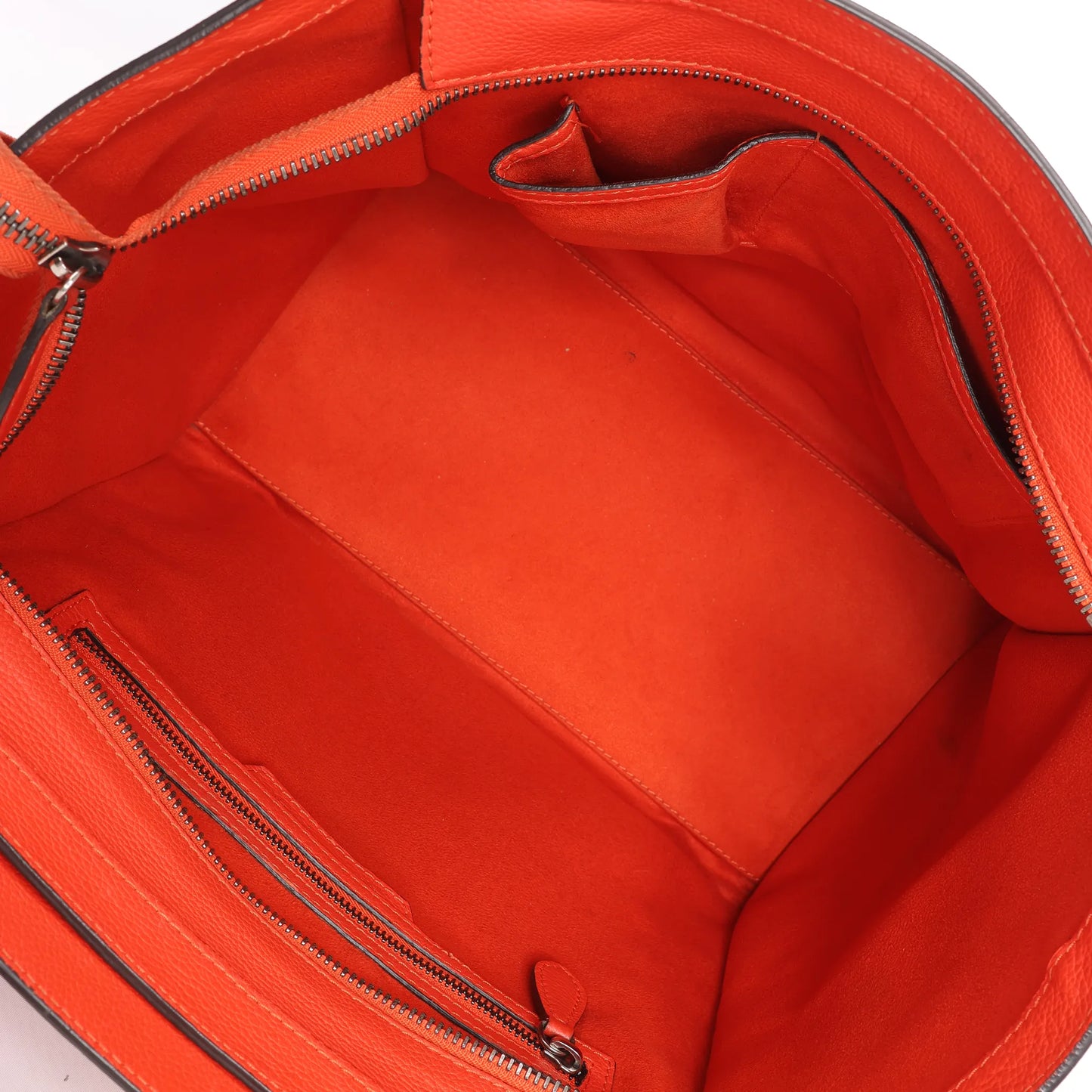 Celine Luggage Mini Leather Handbag in Orange