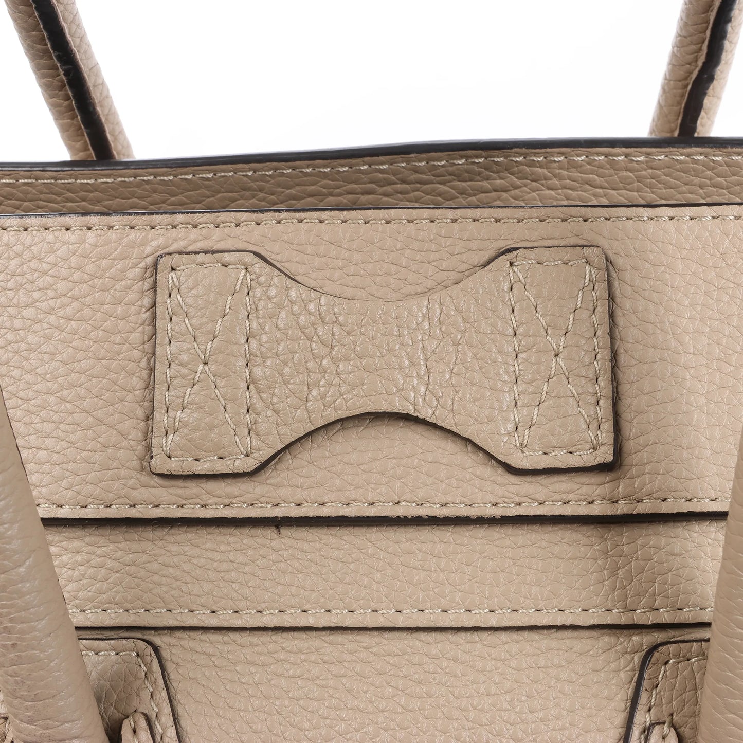 Celine Luggage Mini Leather Handbag in Beige