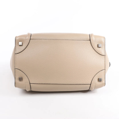 Celine Luggage Mini Leather Handbag in Beige