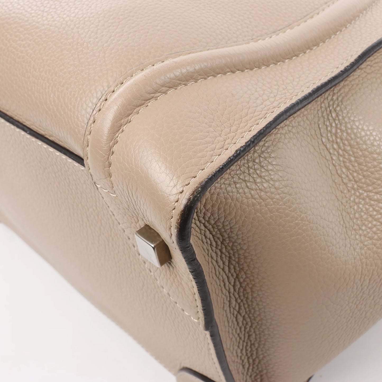 Celine Luggage Mini Leather Handbag in Beige