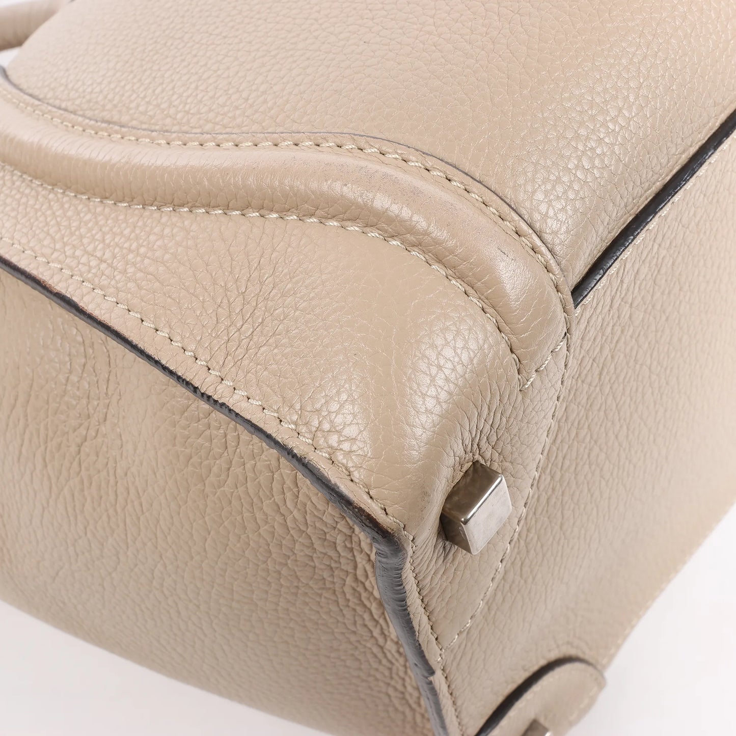 Celine Luggage Mini Leather Handbag in Beige