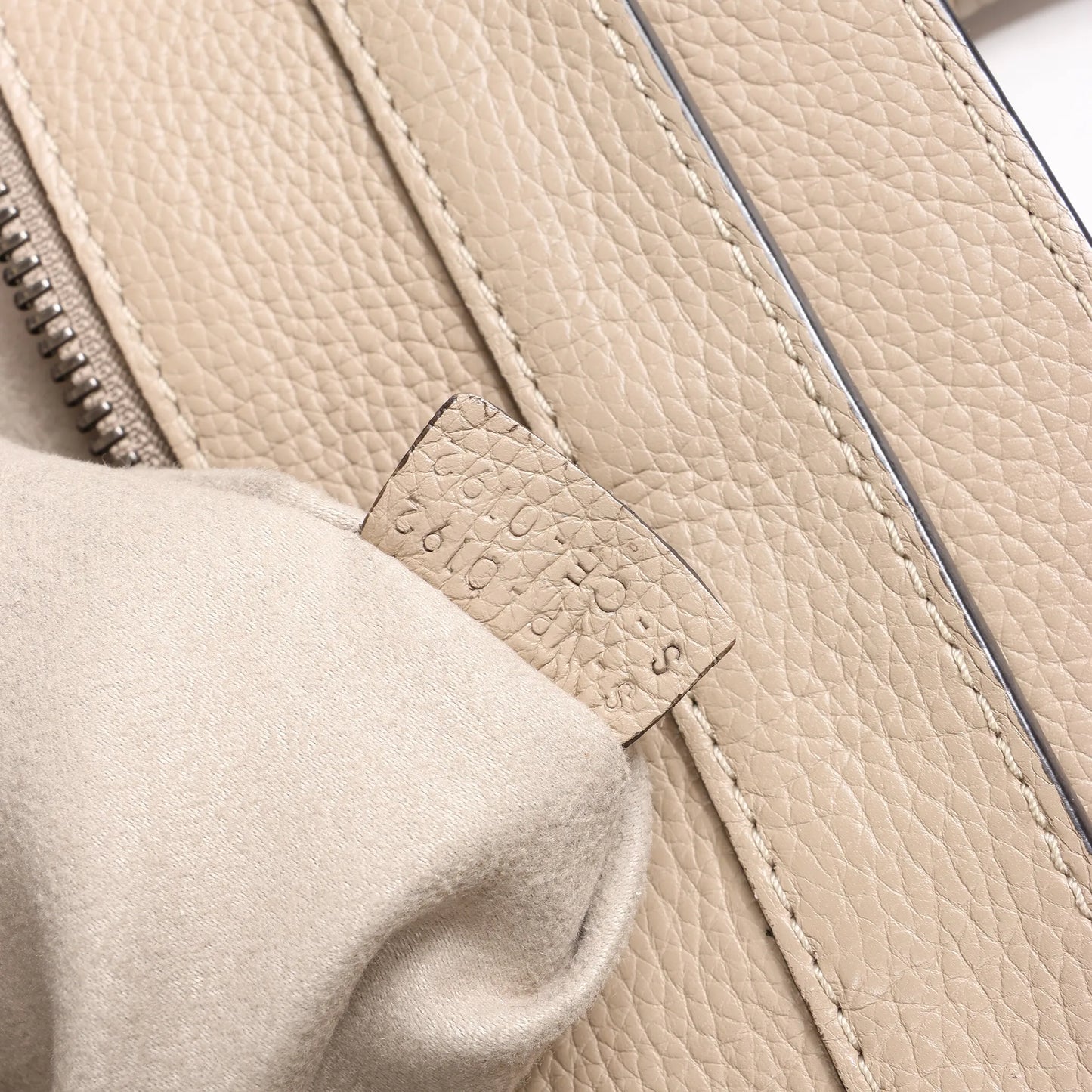 Celine Luggage Mini Leather Handbag in Beige