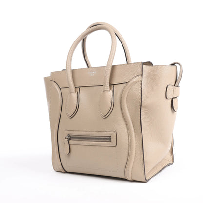 Celine Luggage Mini Leather Handbag in Beige