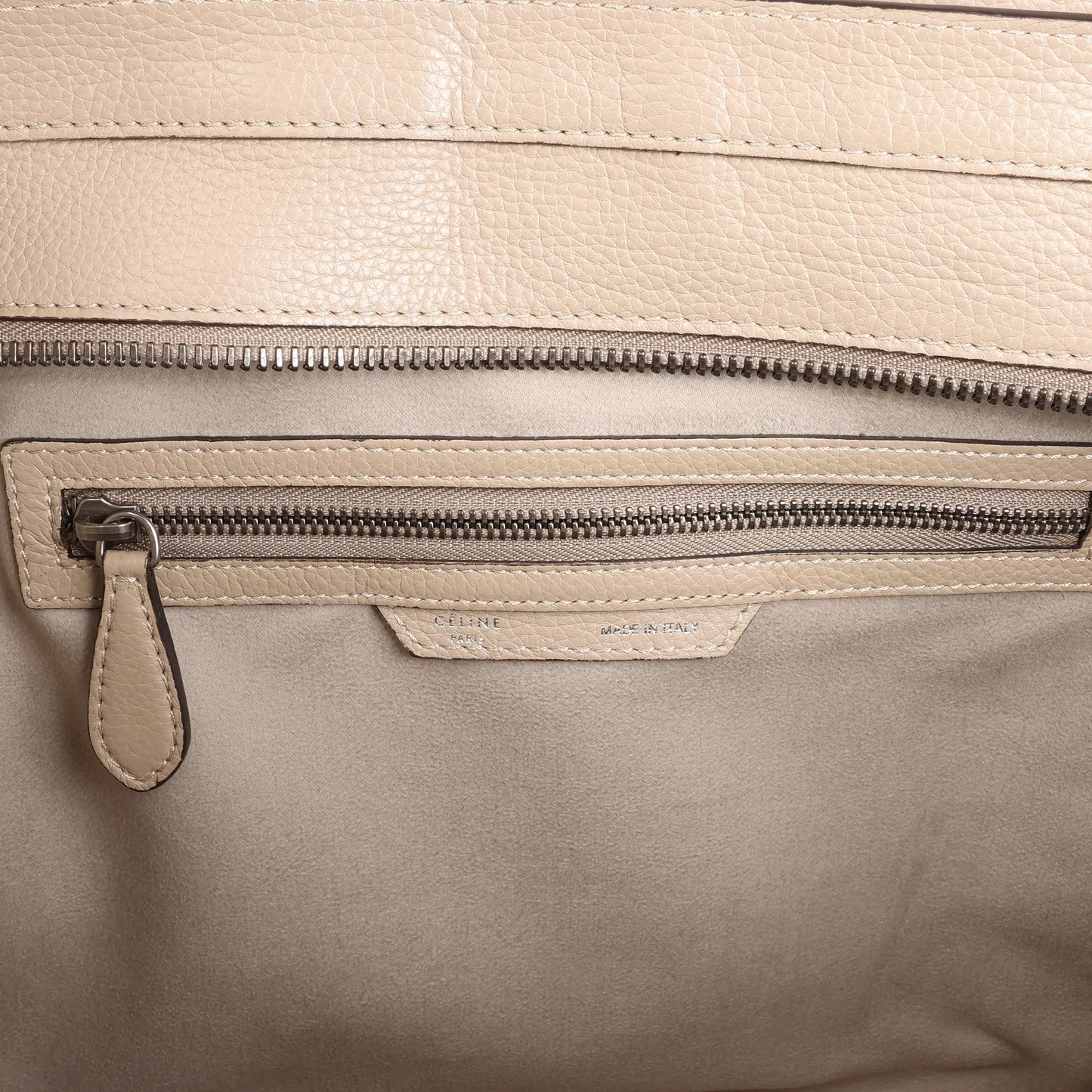 Celine Luggage Mini Leather Handbag in Beige