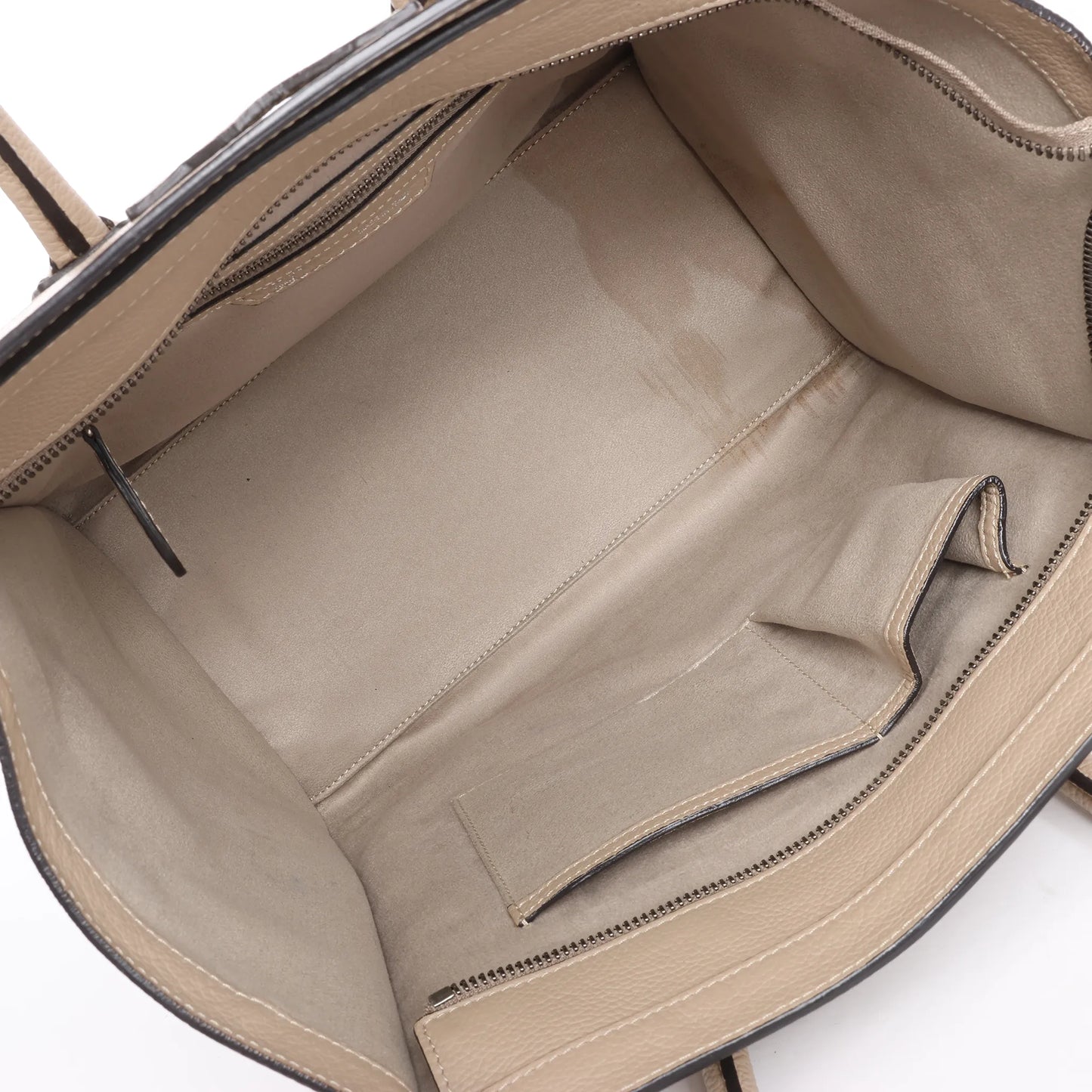 Celine Luggage Mini Leather Handbag in Beige