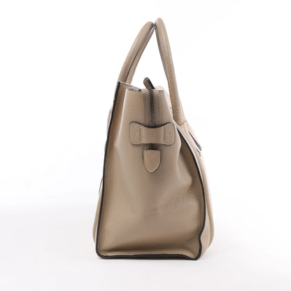 Celine Luggage Mini Leather Handbag in Beige