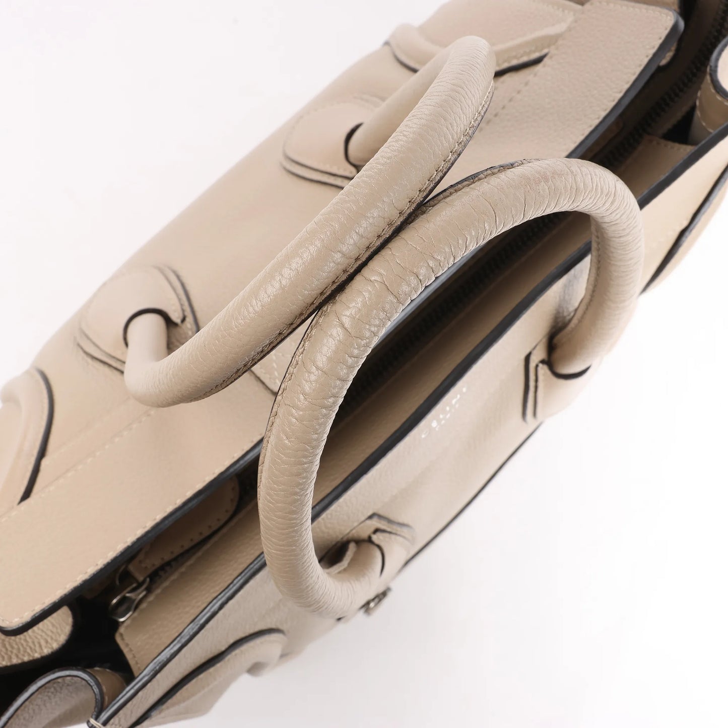 Celine Luggage Mini Leather Handbag in Beige