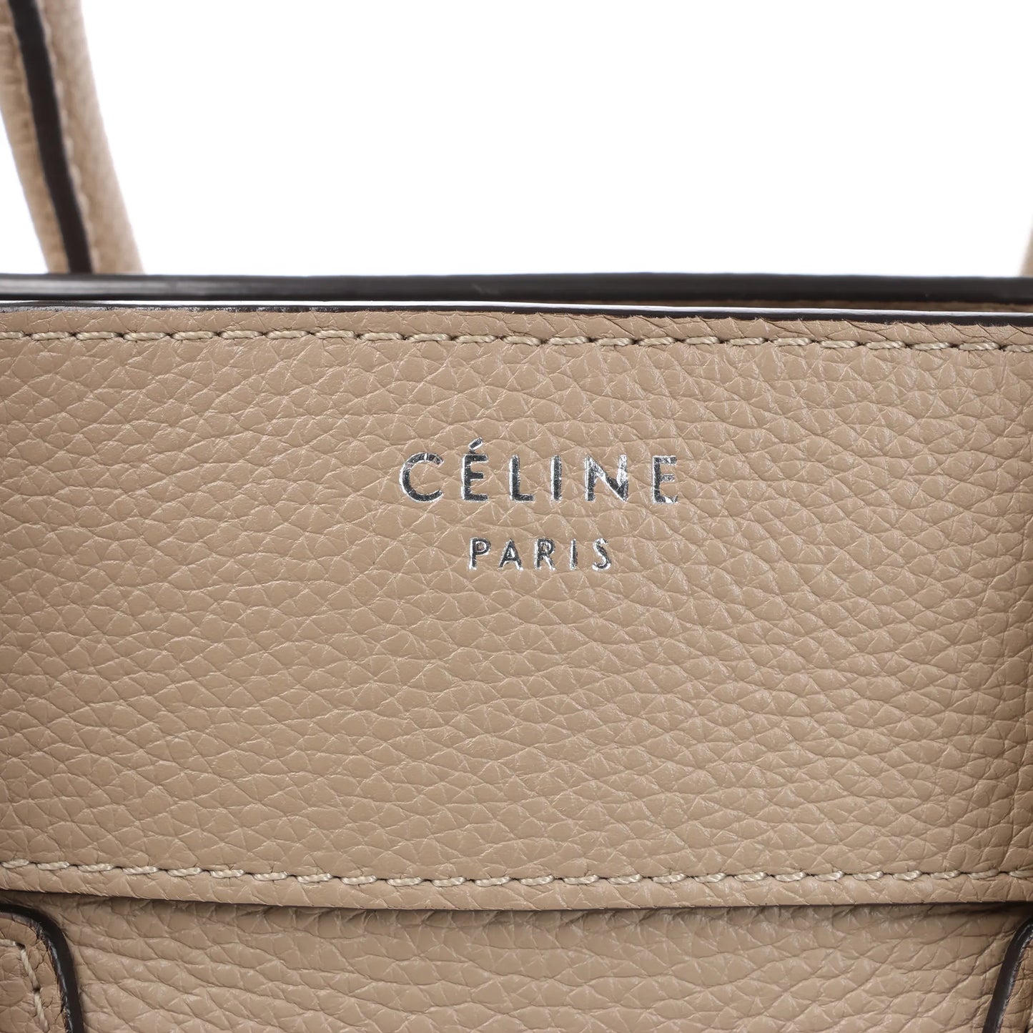 Celine Luggage Mini Leather Handbag in Beige