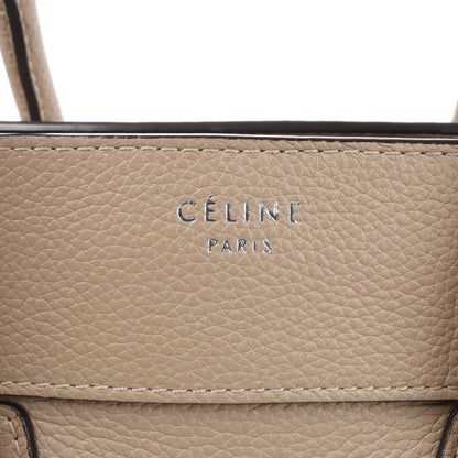 Celine Luggage Mini Leather Handbag in Beige