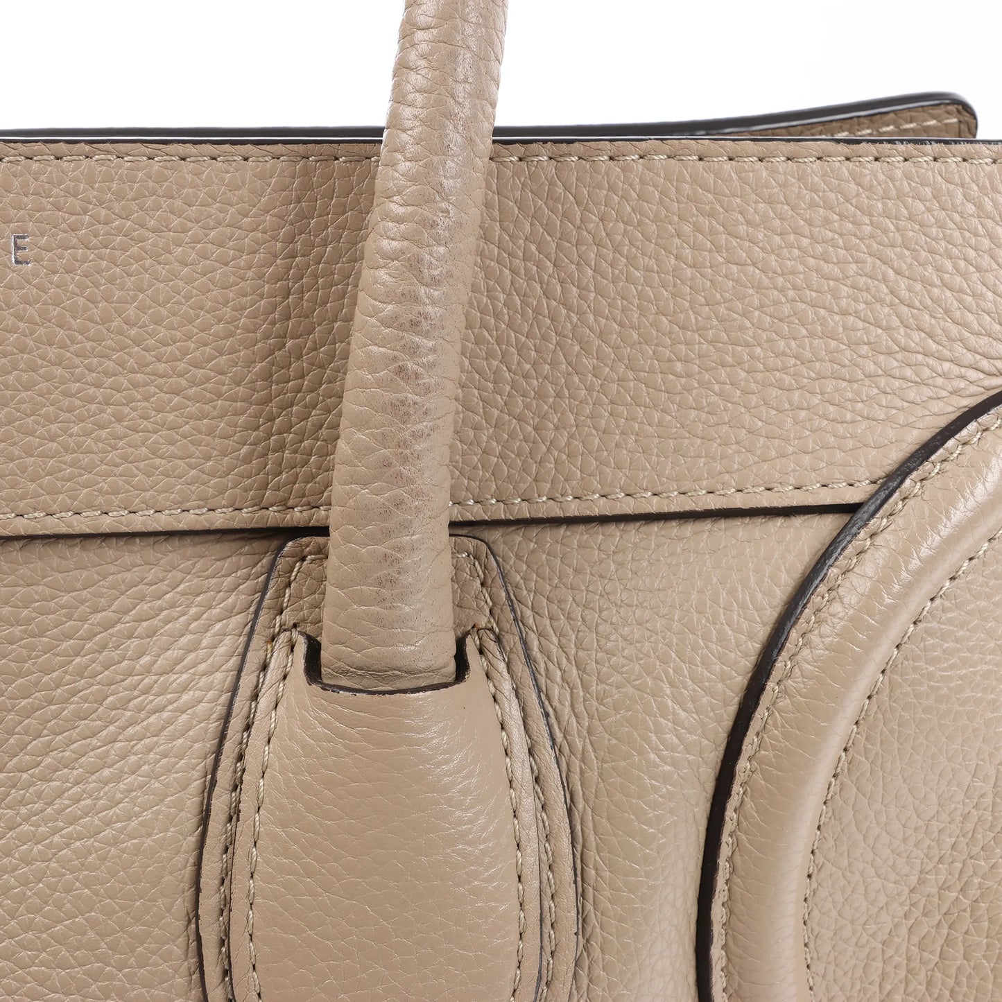Celine Luggage Mini Leather Handbag in Beige