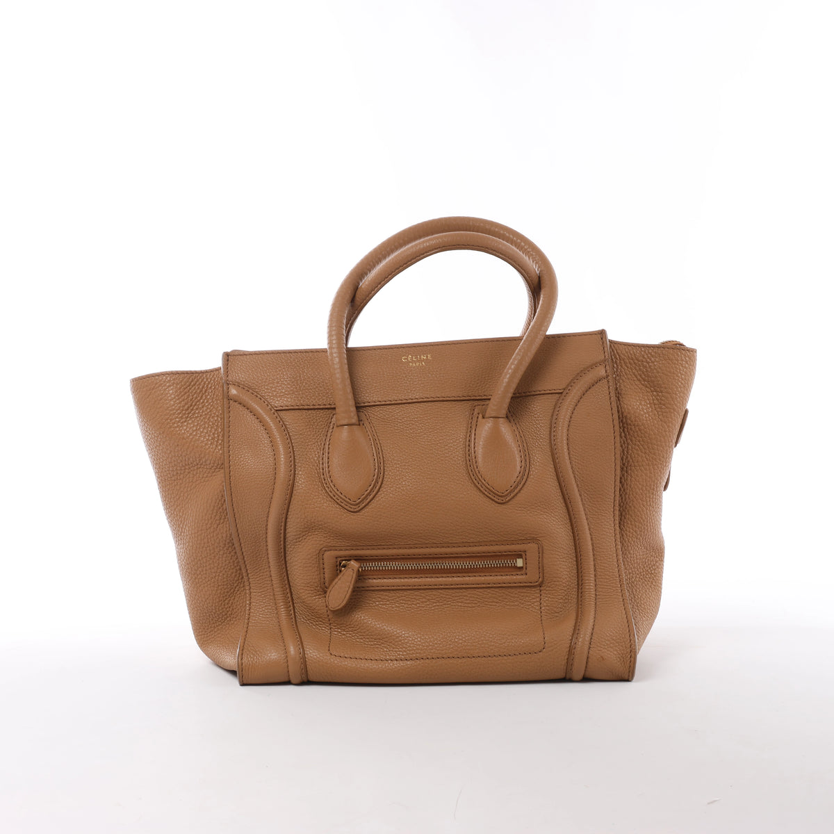 Minibolso de mano de piel Celine Luggage en color rojo
