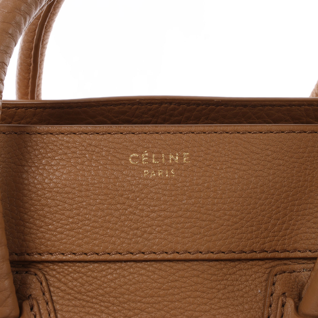 Minibolso de mano de piel Celine Luggage en color rojo