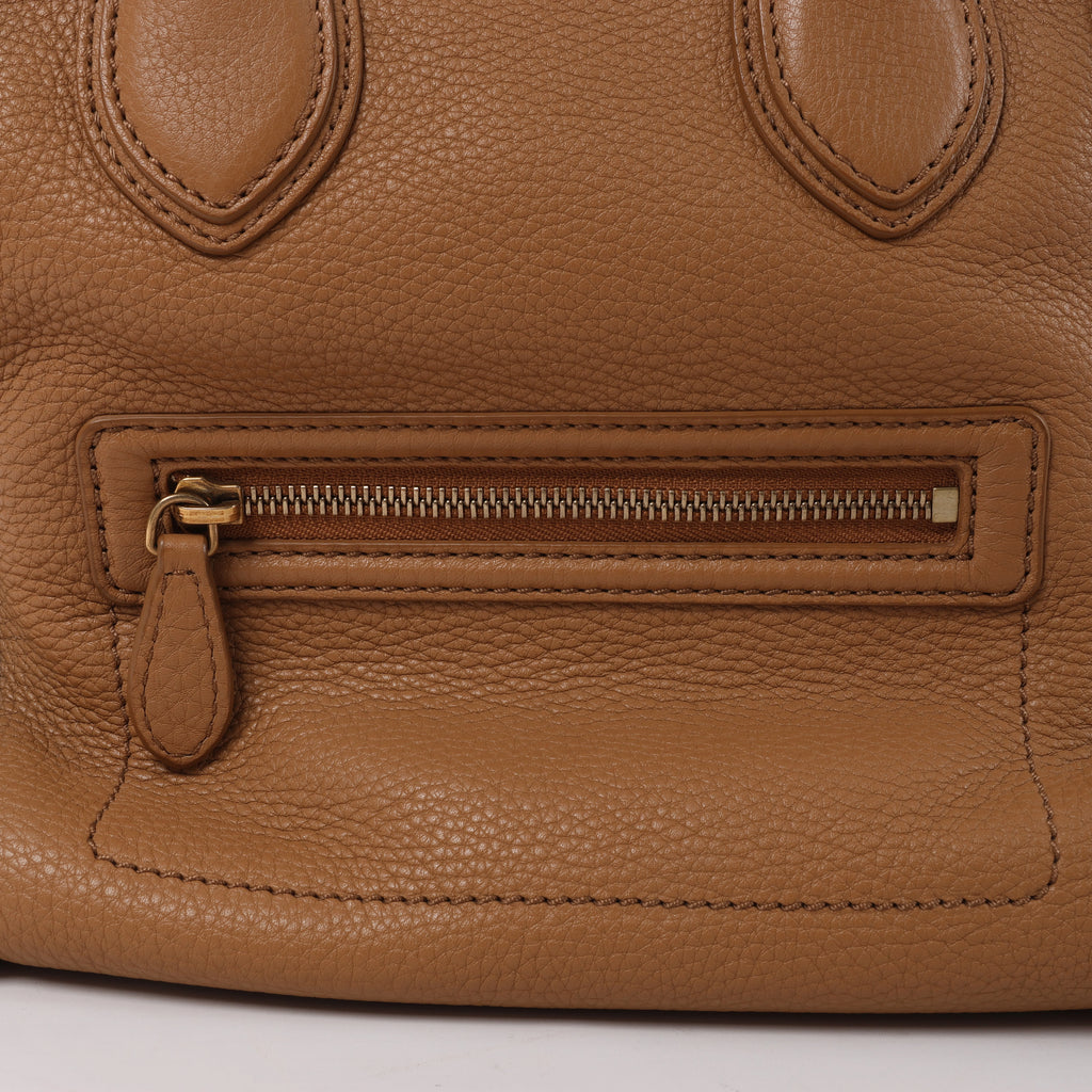 Minibolso de mano de piel Celine Luggage en color rojo