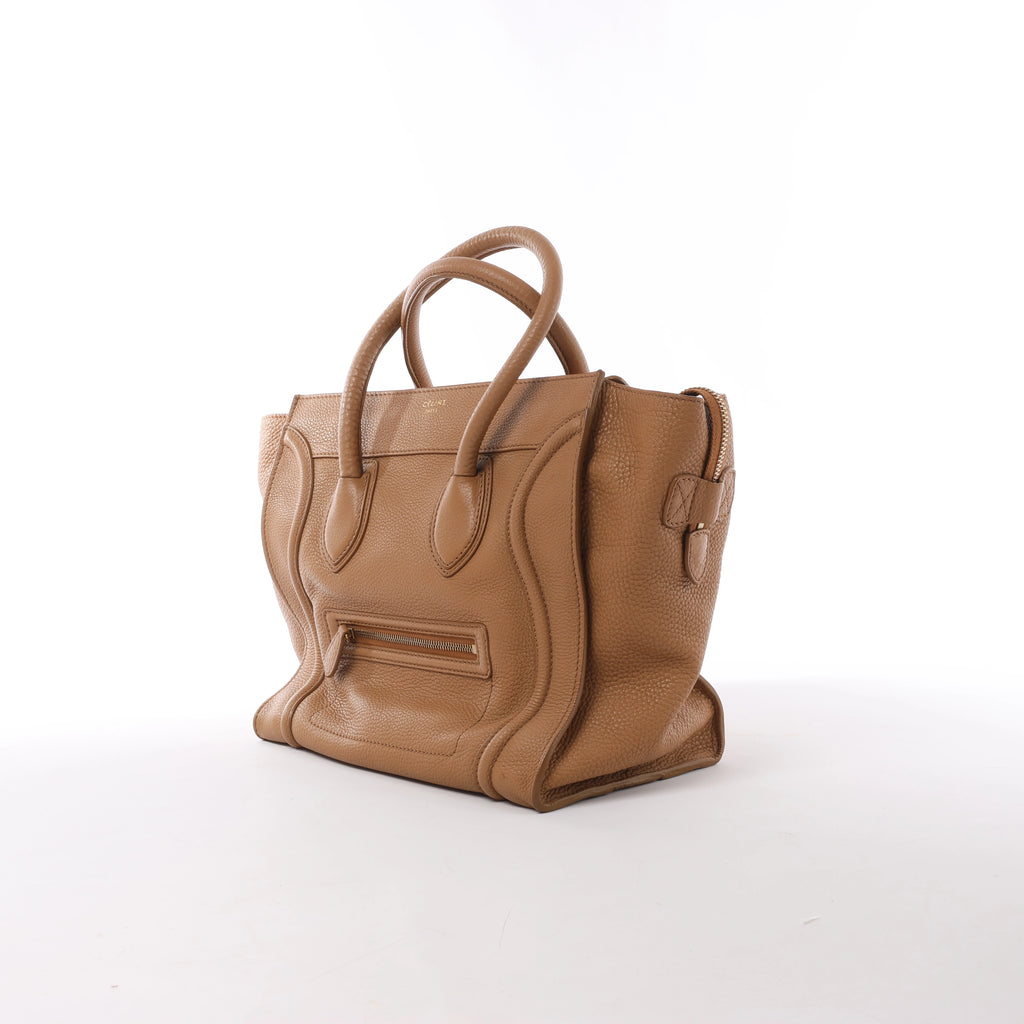 Minibolso de mano de piel Celine Luggage en color rojo