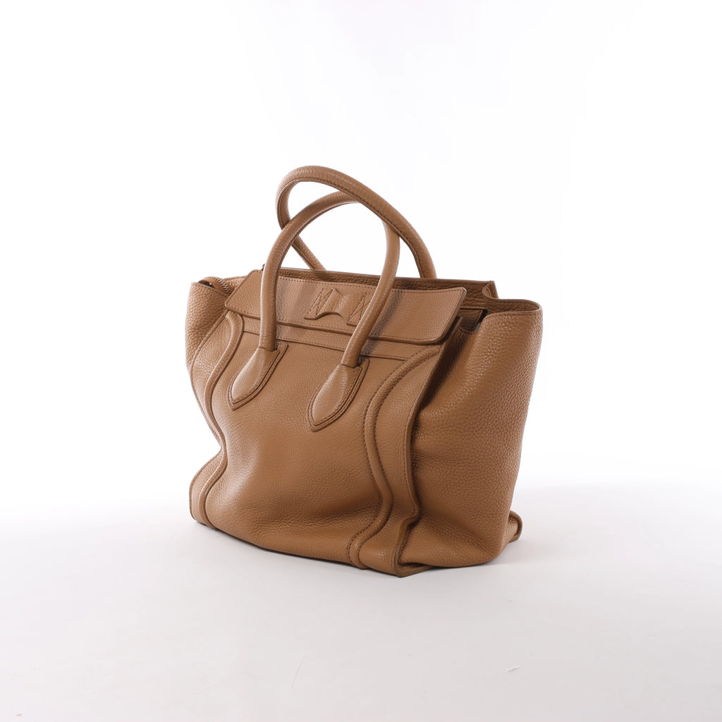 Minibolso de mano de piel Celine Luggage en color rojo