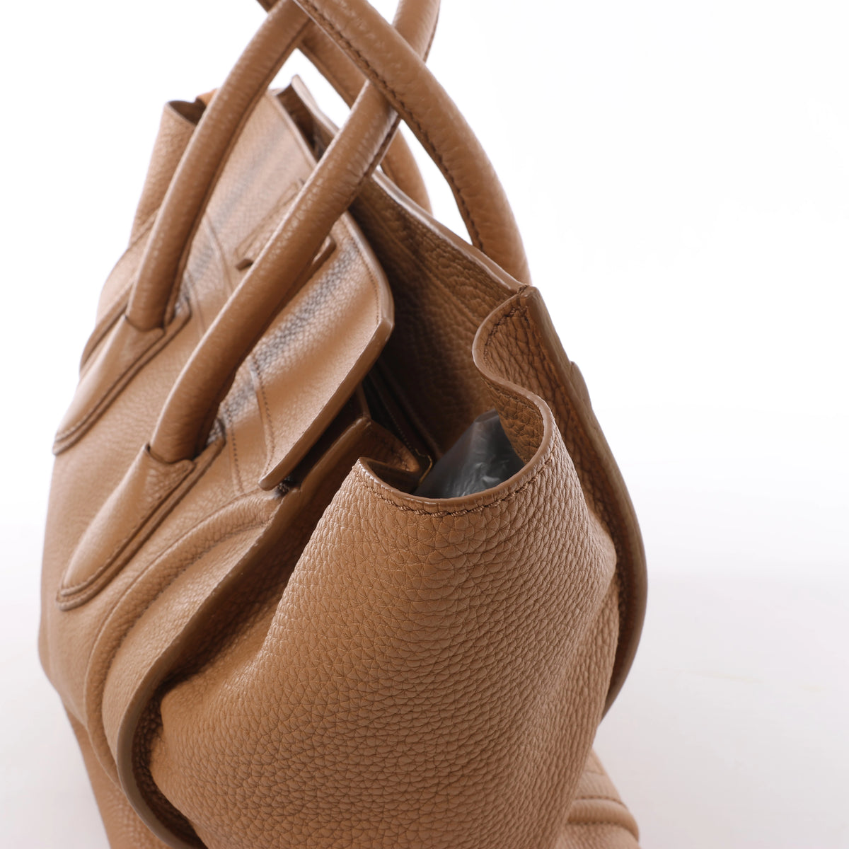 Minibolso de mano de piel Celine Luggage en color rojo