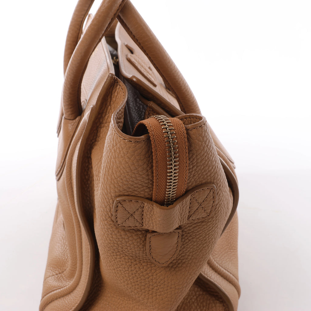 Minibolso de mano de piel Celine Luggage en color rojo