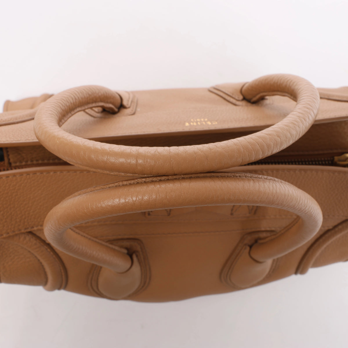 Minibolso de mano de piel Celine Luggage en color rojo