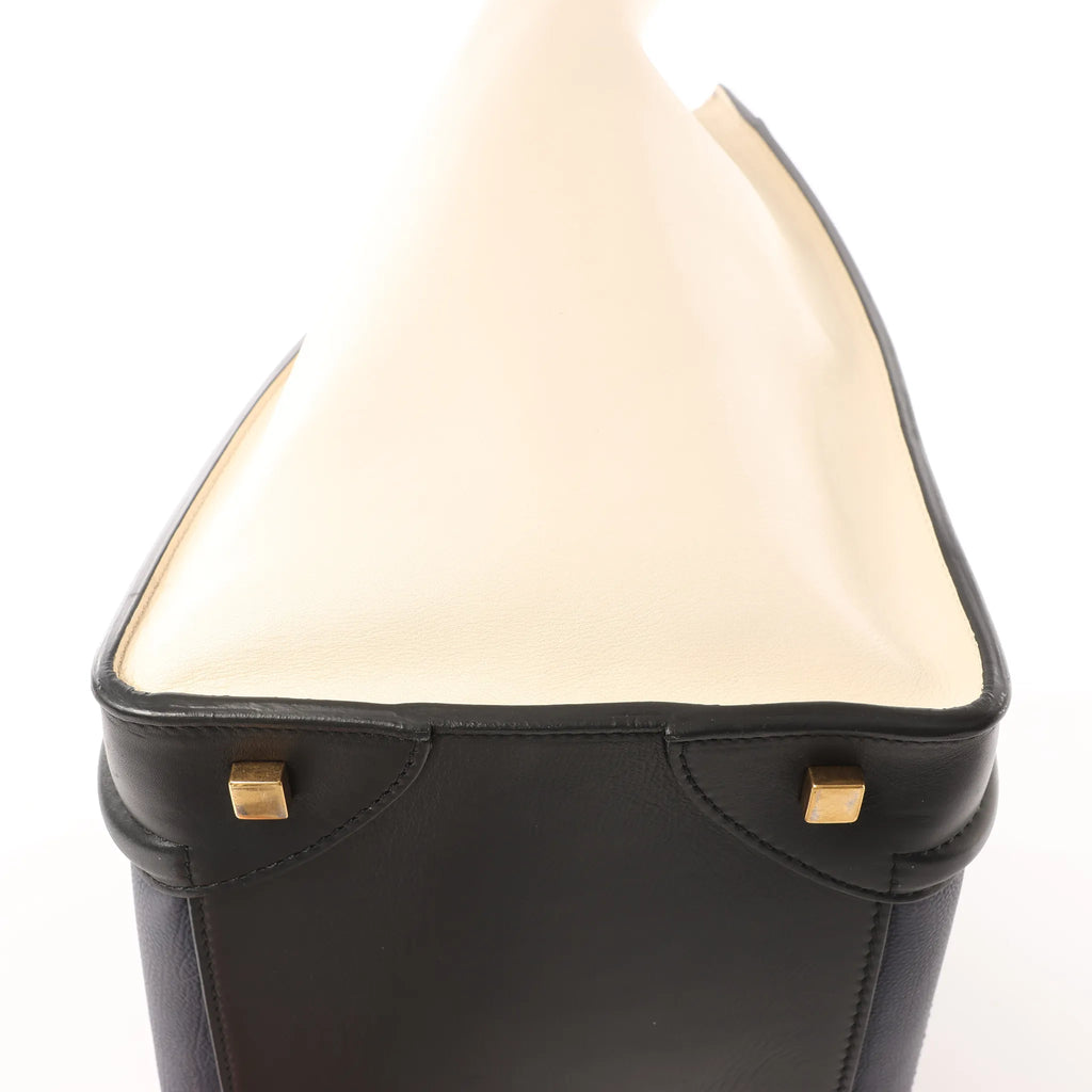 Celine Luggage Mini Leather Handbag in Navy Blue
