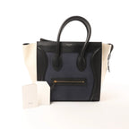 Celine Luggage Mini Leather Handbag in Navy Blue