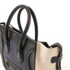 Celine Luggage Mini Leather Handbag in Navy Blue