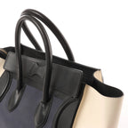 Celine Luggage Mini Leather Handbag in Navy Blue