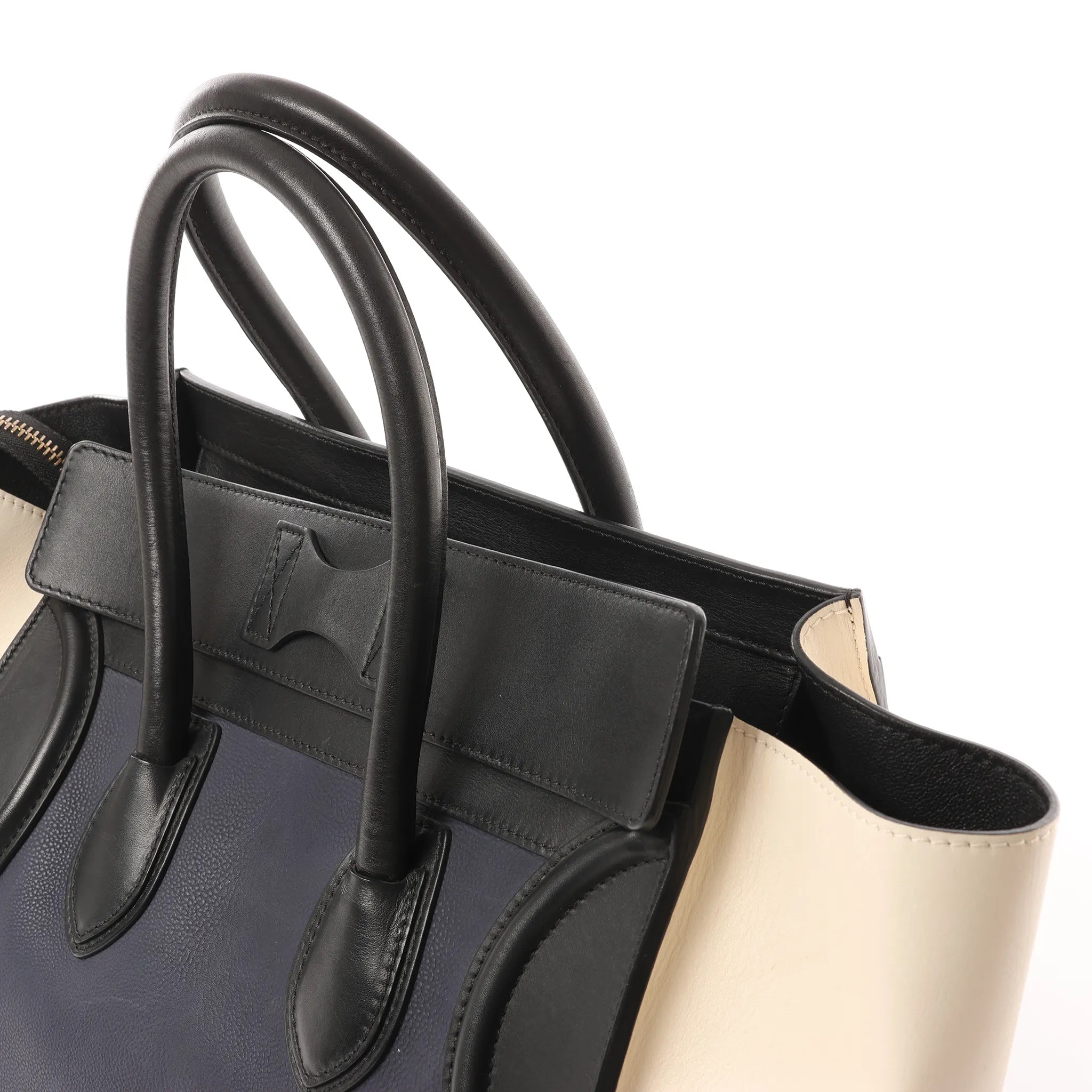 Celine Luggage Mini Leather Handbag in Navy Blue