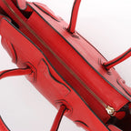 Celine Luggage Mini Leather Handbag in Red