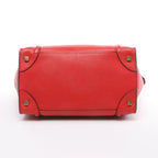 Celine Luggage Mini Leather Handbag in Red