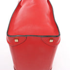 Celine Luggage Mini Leather Handbag in Red