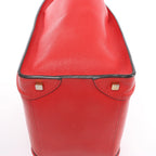 Celine Luggage Mini Leather Handbag in Red