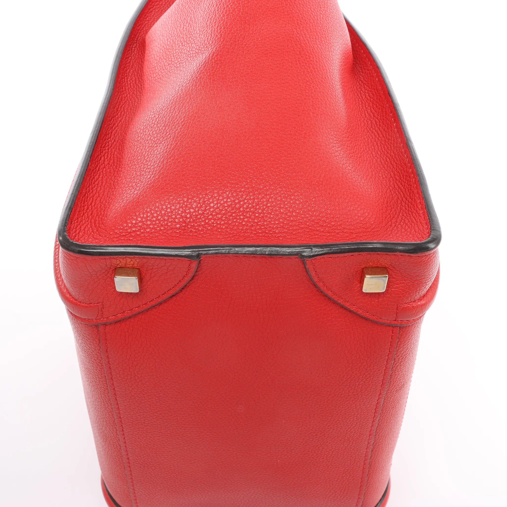 Celine Luggage Mini Leather Handbag in Red
