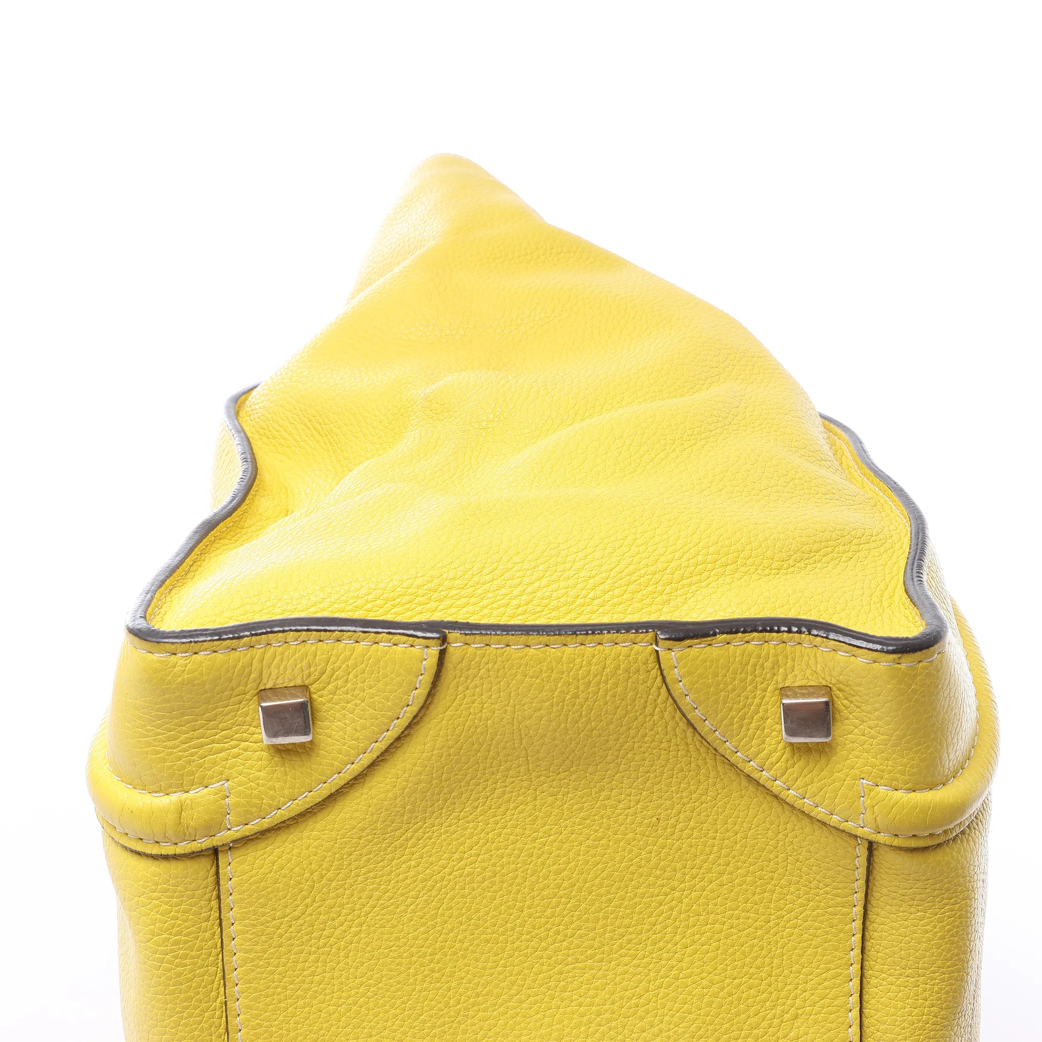Celine Luggage Mini Leather Handbag in Yellow