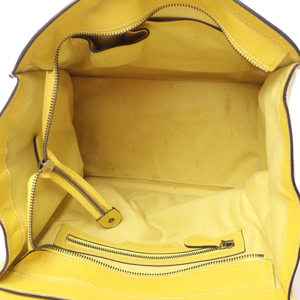 Celine Luggage Mini Leather Handbag in Yellow