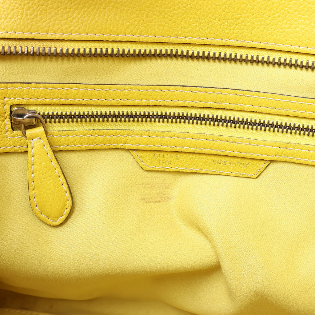 Celine Luggage Mini Leather Handbag in Yellow