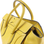 Celine Luggage Mini Leather Handbag in Yellow