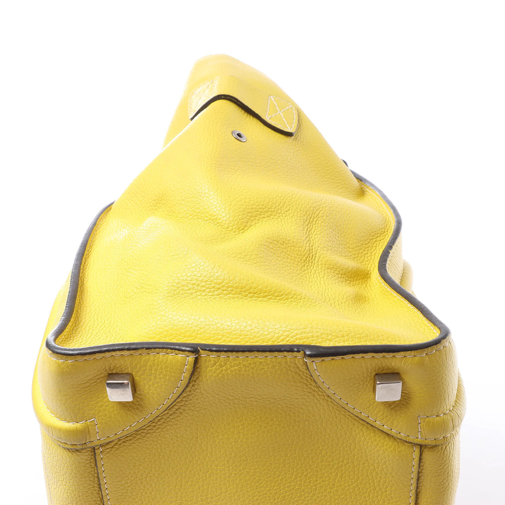 Celine Luggage Mini Leather Handbag in Yellow