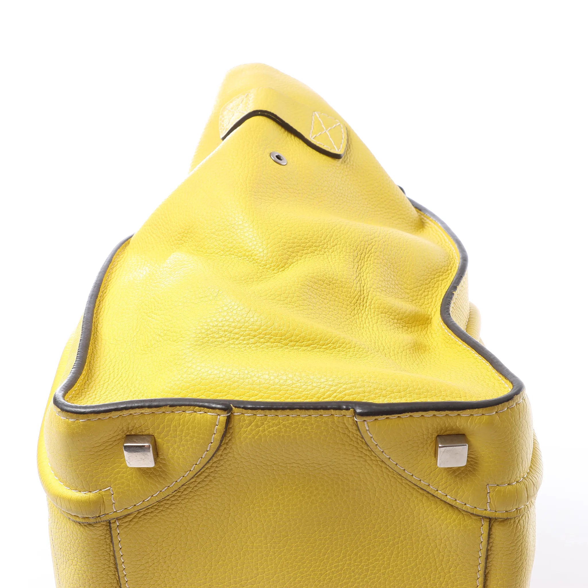 Celine Luggage Mini Leather Handbag in Yellow
