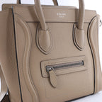 Celine Luggage Nano Leather 2Way Handbag in Brown