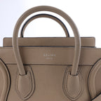 Celine Luggage Nano Leather 2Way Handbag in Brown