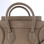 Celine Luggage Nano Leather 2Way Handbag in Brown