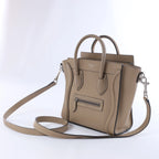Celine Luggage Nano Leather 2Way Handbag in Brown