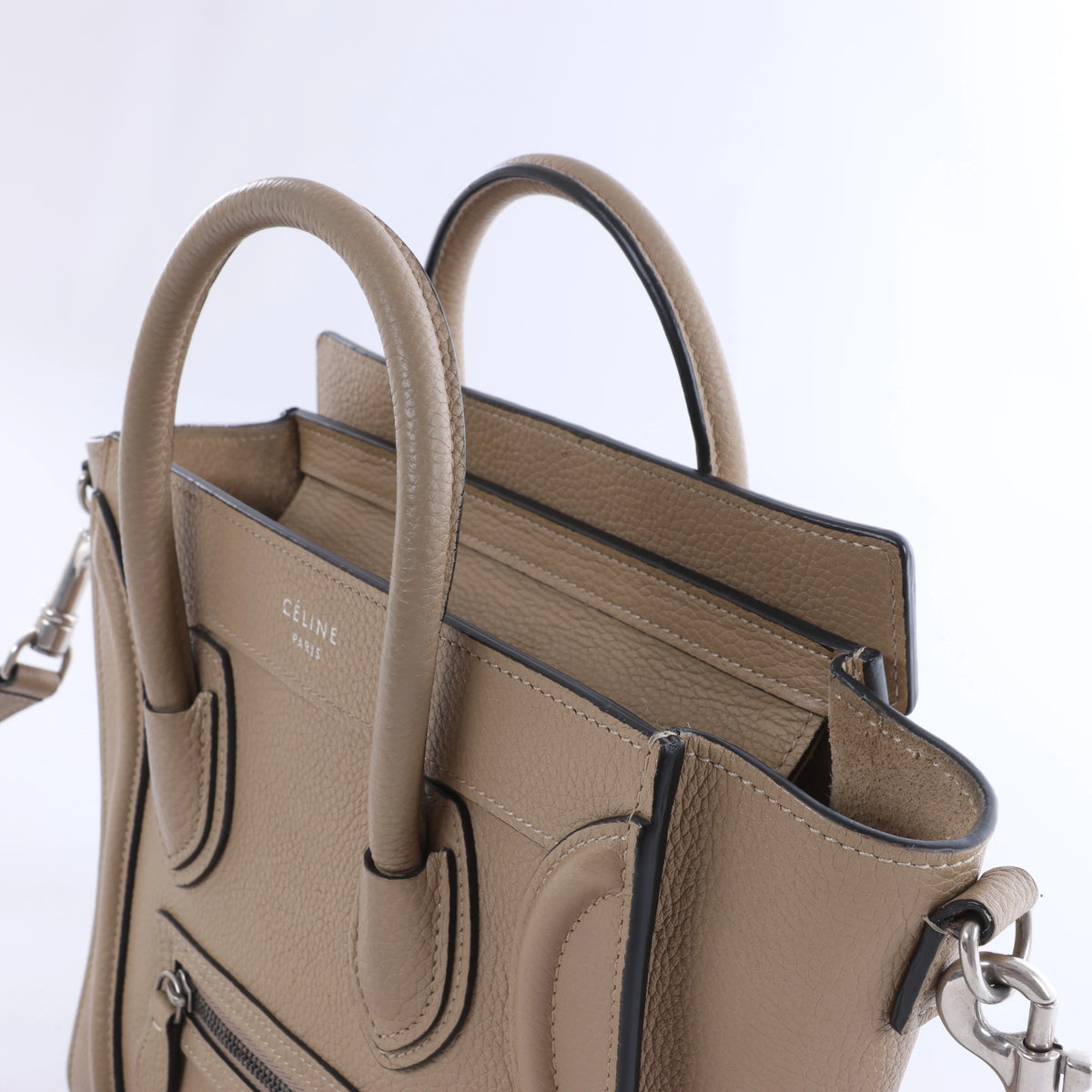 Celine Luggage Nano Leather 2Way Handbag in Brown