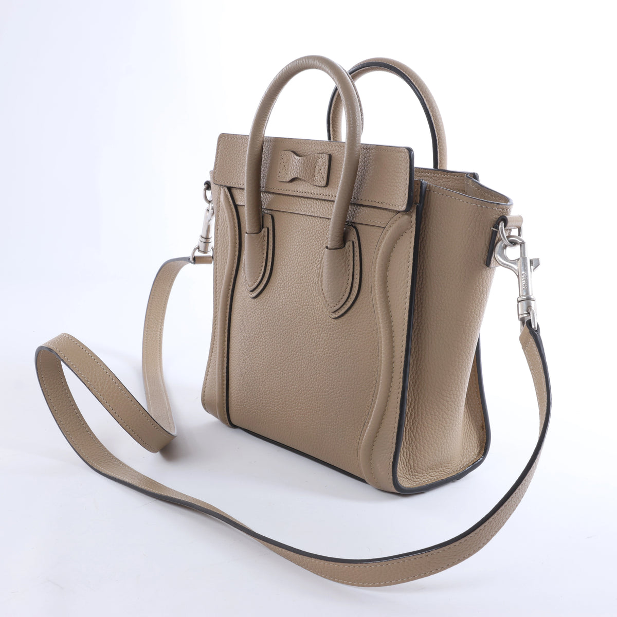 Celine Luggage Nano Leather 2Way Handbag in Brown