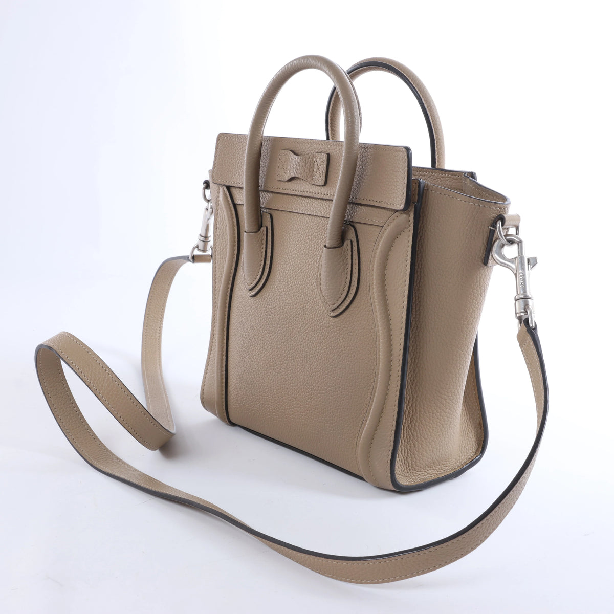 Celine Luggage Nano Leather 2Way Handbag in Brown